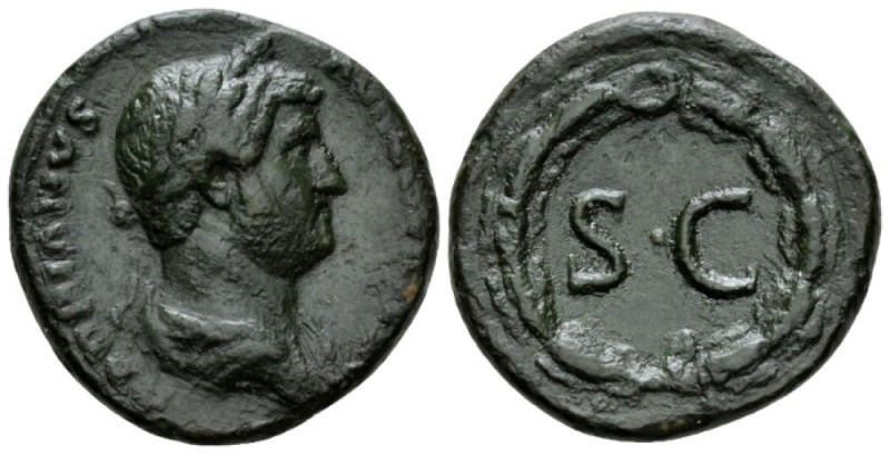 Hadrian, 117-138 As circa 134-138, Æ 16.5mm., 11.75g. Laureate and draped bust r...