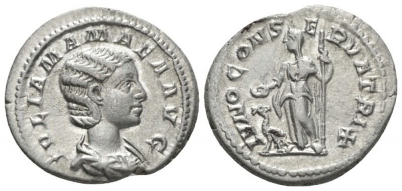 Julia Mamaea, mother of Severus Alexander Denarius circa 230, AR 20mm., 3.26g. I...