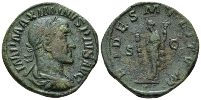 Maximinus I, 235-238 Sestertius 236-237, Æ 31mm., 18.91g. MAXIMINVS PIVS AVG GER...