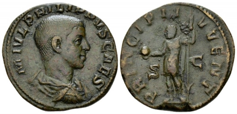 Philip II Caesar, 244-247 Sestertius circa 244-246, Æ 29.5mm., 14.08g. M IVL PHI...