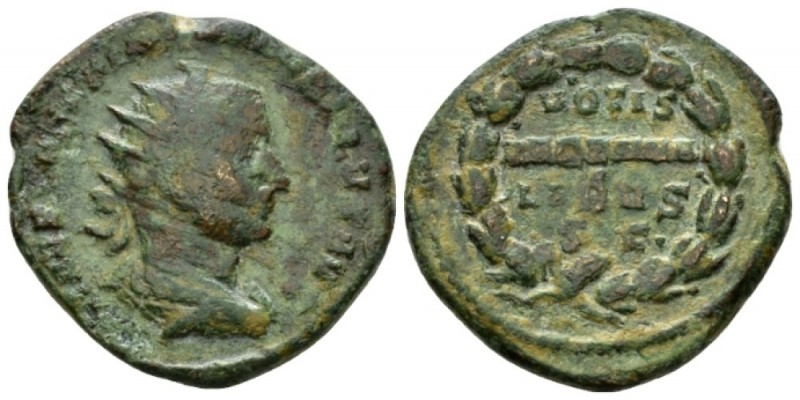 Trebonianus Gallus, 251-253 Dupondius circa 251, Æ 25.5mm., 9.41g. Radiate, drap...