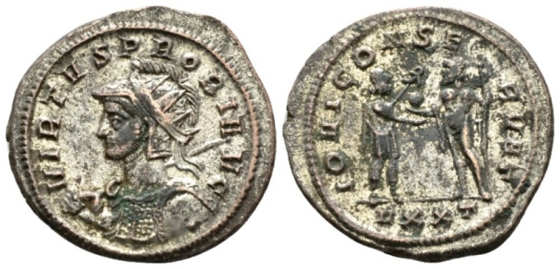 Probus, 276-282 Antoninianus Ticinum circa 277, billon 24.5mm., 5.11g. VIRTVS PR...