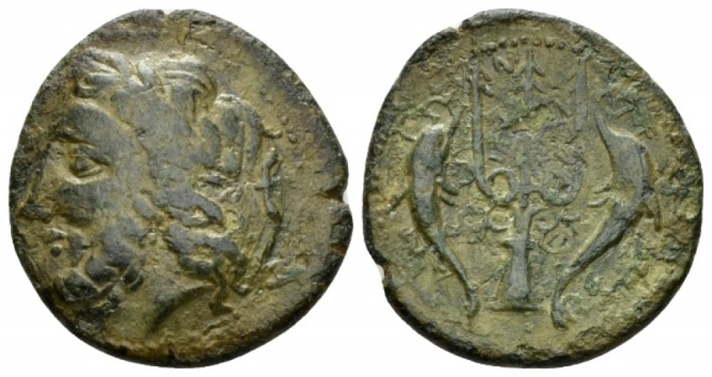 Sicily, Messana Bronze circa 338-334, Æ 20.5mm., 4.84g. Sicily, Messana, Bronze ...