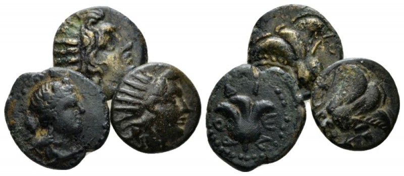 Islands off Caria, Rhodes Lot of three bronzes: circa 167-88, Æ 11mm., 4.14g. Ra...