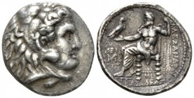 The Seleucid Kings, Seleucus I Nicator, 312- 281 BC Babylon Tetradrachm circa 311-305, AR 26mm., 16.08g. Head of Herakles r., wearing lion skin. Rev. ...