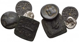 Bactria, Menander I, 165/55-130. Lot of 4 coins circa 165-130, Æ 19.5mm., 6.12g. Helmeted bust of Athena to right, legend around, rev. Nike standing r...