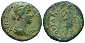 Thrace, Hadrianopolis Crispina, wife of Commodus Bronze circa 177-192, Æ 21mm., 5.28g. Draped bust r. Rev. Artemis advancing r., holding bow and drawi...