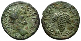 Thrace, Hadrianopolis Septimius Severus, 193-211 Bronze circa 193-211, Æ 18.5mm., 3.18g. Laureate head r. Rev. Bunch of grapes. Varbanov 3354.

Attr...