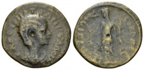 Thrace, Perinthus Tranquillina, wife of Gordian III Bronze circa 238-244, Æ 24.5mm., 5.72g. Draped bust r., wearing stephane. Rev. Athena standing l.,...