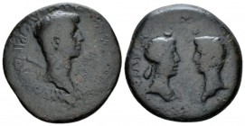 Crete, Cnossus Nero, 54-68 Bronze circa 55-60, Æ 25mm., 9.06g. Bare head of Nero r., slight drapery; scepter over shoulder. Rev. Head of Octavia r., s...