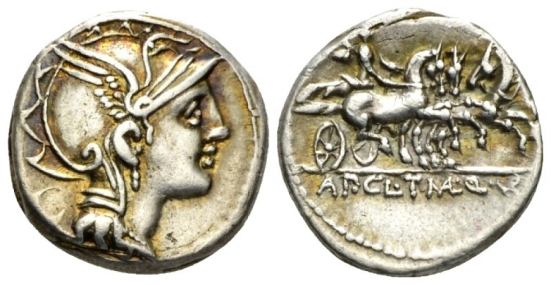 T. Manlius Mancinus, Ap. Claudius Pulcher and Q. Urbinus Denarius circa 111 or 1...