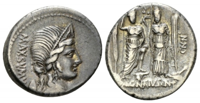 C. Egnatius Cn. f. Cn. n. Maxumus Denarius circa 75, AR 17.5mm., 3.97g. MAXSMVS ...