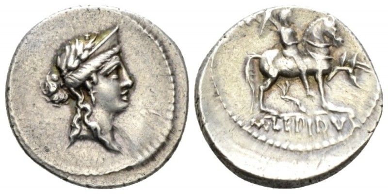 M. Aemilius Lepidus. Denarius circa 61, AR 19mm., 3.71g. Laureate and diademed f...