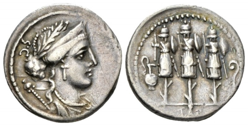 Faustus Cornelius Sulla. Denarius circa 56, AR 19mm., 3.52g. Laureate, diademed ...