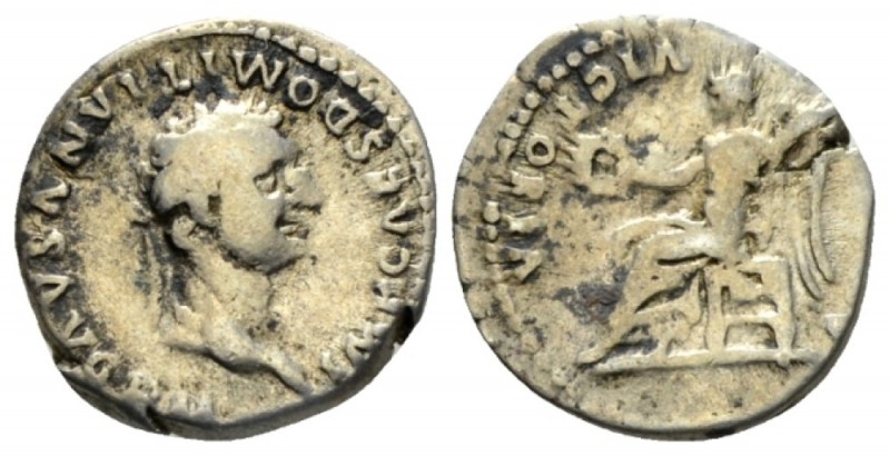 Domitian, 81-96 Quinarius circa 81-82, AR 14mm., 1.52g. IMP CAES DOMITIANVS AVG ...