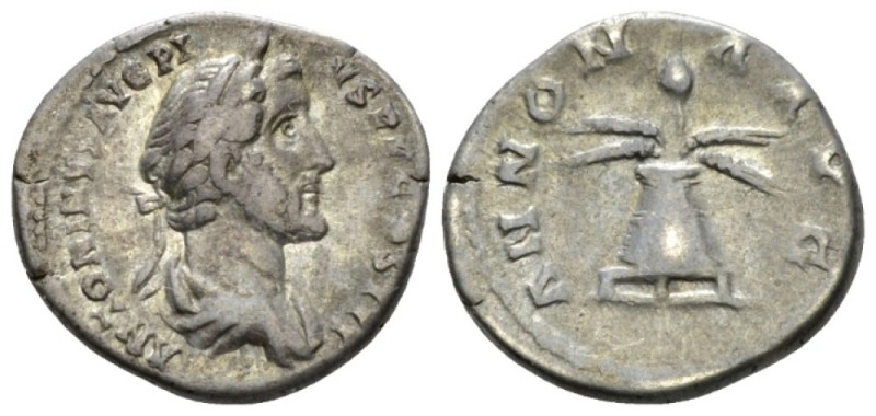 Antoninus Pius, 138-161 Denarius circa 140-143, AR 18mm., 3.34g. ANTONINVS AVG P...