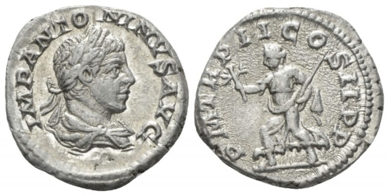 Elagabalus, 218-222 Denarius circa 219, AR 18.5mm., 3.06g. Laureate and draped b...