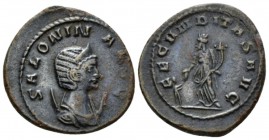 Salonina, wife of Gallienus Antoninianus circa 254-268, AR 23mm., 4.28g. SALONINA AVG Diademed and draped bust r., set on crescent. Rev. FECVNDITAS AV...