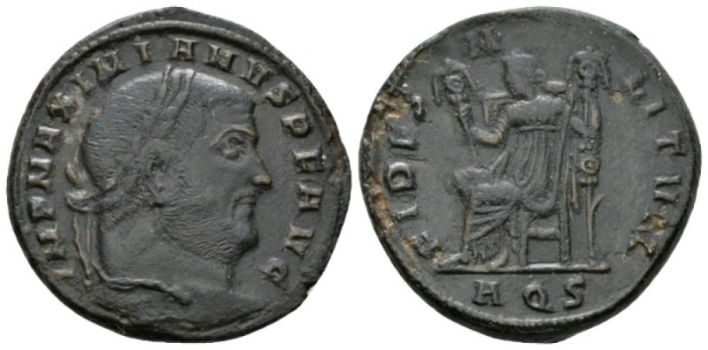 Maximianus Herculius, first reign 286-305 Follis Aquileia circa 305-306, Æ 27mm....