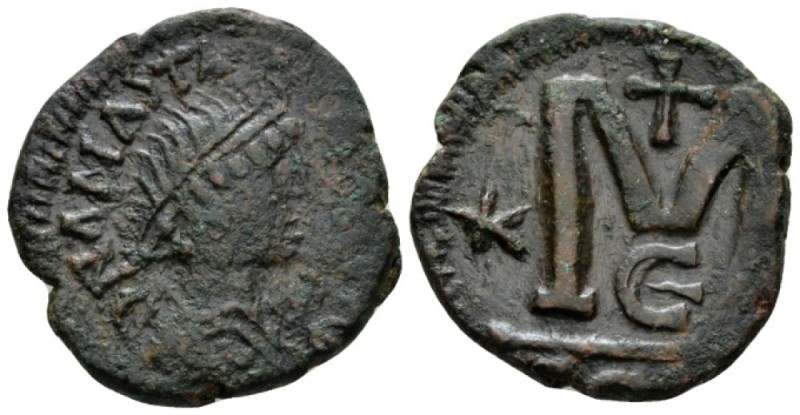 Anastasius I, 491-518 Follis Constantinople circa 491-518, Æ 24.5mm., 11.22g. D ...