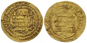 Islamic, 'Abbasid Caliphate. Al-Muqtadir (Third reign, AH 317-320 / AD 929-932) Dinar Suq min al-Ahwaz (Ahvaz) mint AH 317 (AD 929/30), AV 24mm., 4.02...