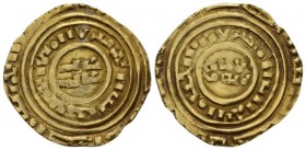 Acre, Crusader States. Latin Kingdom of Jerusalem, circa 1148-87 Bezant, imitating a Dinar of the Ayyubid caliph al-Amir, AV 23mm., 3.70g. Metcalf, Cr...