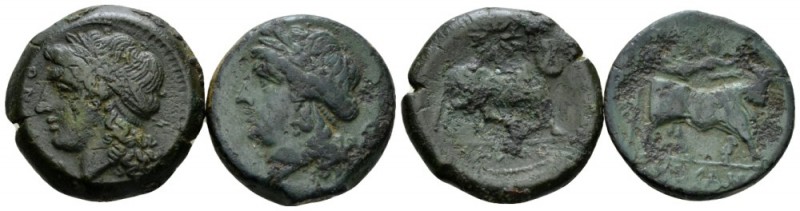 Campania, Cales. Suessa Lot of two Bronzes circa 265-240, Æ 15.5mm., 14.53g. Lot...