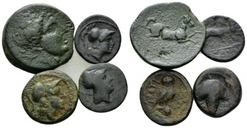 Apulia, Arpi. Caelia. Salapia. Teati. Lot of four Bronzes circa 225-210, Æ 21mm....