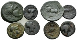 Apulia, Arpi. Caelia. Salapia. Teati. Lot of four Bronzes circa 225-210, Æ 21mm., 13.68g. Apulia. Large lot of four bronzes: Arpi (Historia Numorum It...