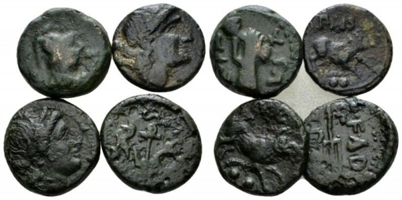 Lucania, Paestum Lot of four bronzes circa 218-150, Æ 15mm., 13.36g. Lucania. La...