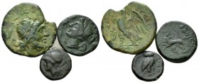 Bruttium, Brettii Lot of three bronzes circa 215-203, Æ 17mm., 10.72g. Lot of three bronzes of the Brettii: Historia Numorum Italy 2011, 1945 (rare) a...