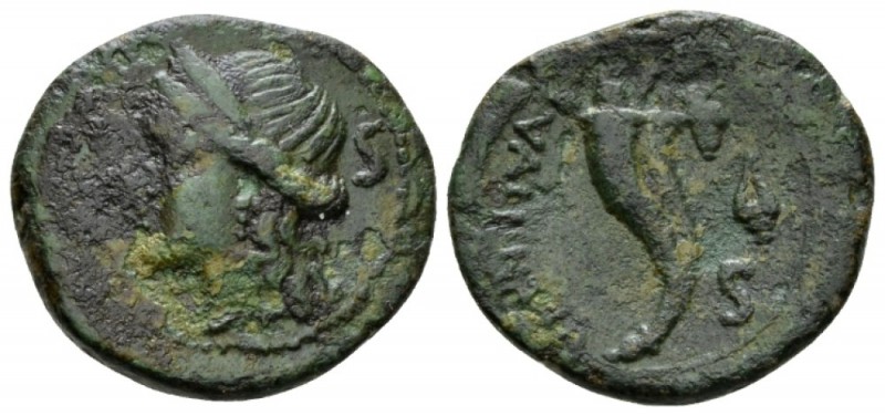 Bruttium, Hipponion (as Vibo Valentia) Semis circa 193-150, Æ 21mm., 5.47g. Diad...