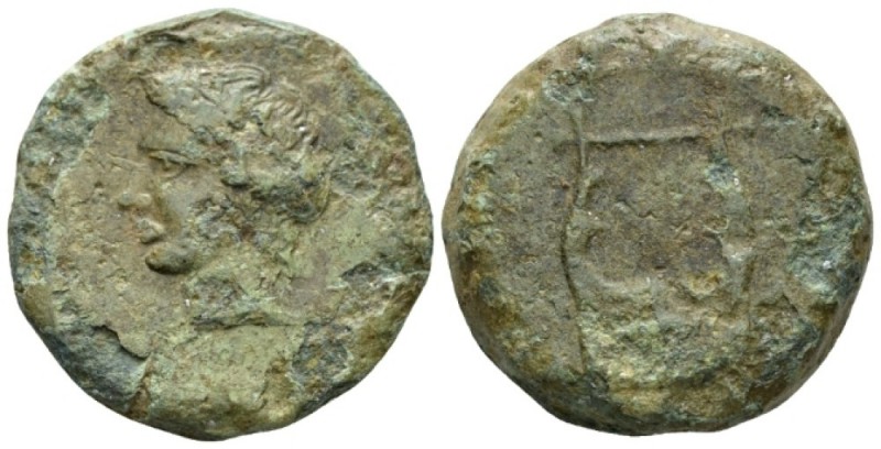 Sicily, Adranum Bronze circa 339-336, Æ 29mm., 26.73g. Laureate head of Apollo l...