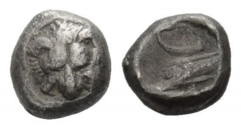 Sicily, Messana as Zankle Tetartemorion circa 493-488 Under Samian Rule,, AR 5mm...