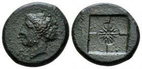 Sicily, Syracuse Hemilitron circa 405-375, Æ 18.5mm., 4.73g. Head of nymph l., hair in ampyx, wearing necklace and sphendone. Rev. Sixteen-rayed star ...