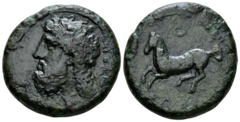 Sicily, Syracuse Dilitron circa 344-317, Æ 28.5mm., 19.32g. Bearded and laureate...