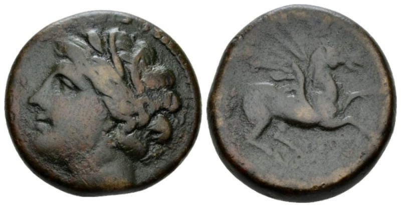 Sicily, Heron II, 274-216 Syracuse Bronze circa 269-240, Æ 23mm., 11.47g. Head o...