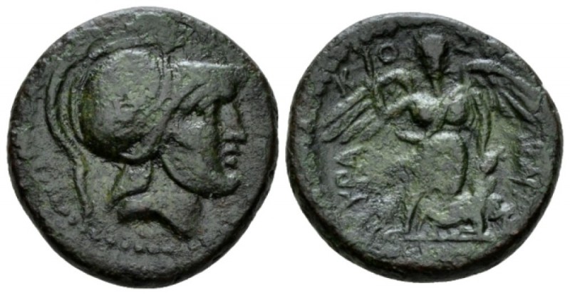 Sicily, Syracuse Bronze circa 212, Æ 21mm., 6.73g. Head of Athena r., wearing cr...