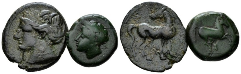 The Carthaginians in Sicily and North Africa, Carthage (?) Lot of two bronzes ci...