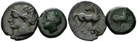 The Carthaginians in Sicily and North Africa, Carthage (?) Lot of two bronzes circa 340-320, Æ 21.5mm., 10.22g. The Carthaginians in Sicily and North ...