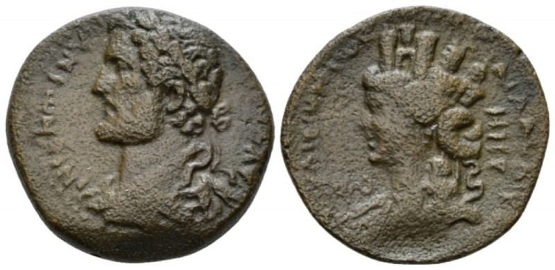 Syria, Laodicea Antoninus Pius, 138-161 Bronze 138-161, Æ 25mm., 10.05g. Laureat...