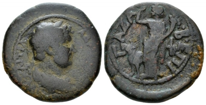 Judaea, Gaza Hadrian, 117-138 Bronze 130-131, Æ 26mm., 11.96g. Laureate, draped,...