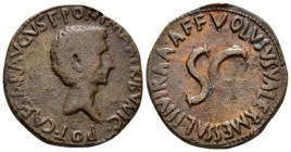 Octavian as Augustus, 27 BC – 14 AD As circa 6 BC, Æ 25mm., 10.93g. CAESAR AVGVST PONT MAX TRIBVNIC POT Bare head r.Rev. VOLVSVS VALER MESSAL IIIVIR A...
