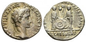 Octavian as Augustus, 27 BC – 14 AD Denarius Lugdunum circa 2 BC- 4AD, AR 19mm., 3.80g. CAESAR AVGVSTVS – DIVI F PATER PATRIAE Laureate head r. Rev. A...