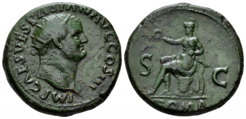 Vespasian, 69-79 Dupondius circa 71, Æ 28.5mm., 13.74g. IMP CAES VESPASIAN AVG C...