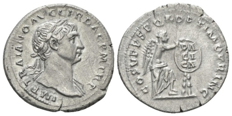 Trajan, 98-117 Denarius circa 103-111, AR 20mm., 2.88g. IMP TRAIANO AVG GER DAC ...