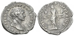 Trajan, 98-117 Denarius circa 103-111, AR 21mm., 3.49g. IMP TRAIANO AVG GER DAC P M TR P. Laureate bust r., with slight drapery. Rev. COS V P P S P Q ...