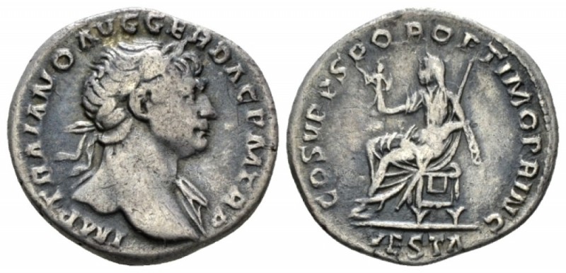 Trajan, 98-117 Denarius circa 111, AR 19mm., 3.17g. IMP TRAIANO AVG GER DAC P M ...