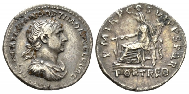 Trajan, 98-117 Denarius circa 114-116, AR 19.5mm., 2.84g. IMP CAES NER TRAIANO O...