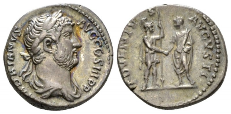 Hadrian, 117-138 Denarius circa 134-138, AR 17mm., 3.58g. HADRIANVS AVG COS III ...